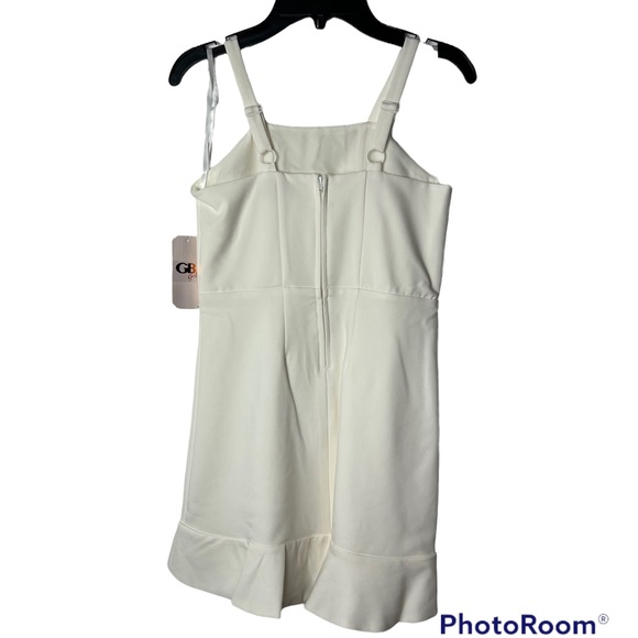 GB Girls Ruffle Dress Ivory Spaghetti strap Dress Girls Size 8 - Picture 5 of 13